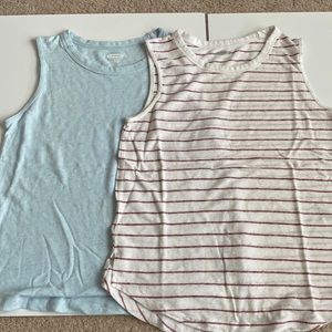 TWO Old Navy Tanks (Blue XS) (White & Red Striped S)